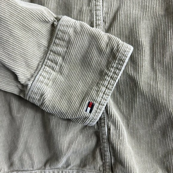 Vintage Tommy Hilfiger Woman Corduroy Trucker Jacket 2X Tan Cotton‎ Band Collar - Picture 8 of 12
